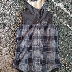 Columbia Vest - grey with plaid, size M